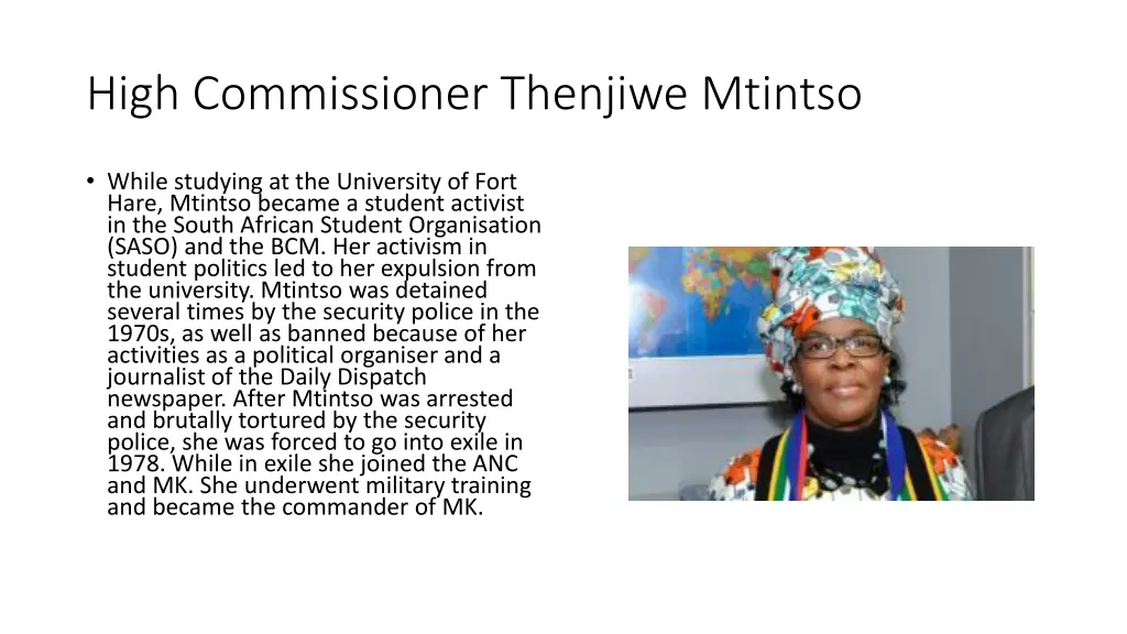 high commissioner thenjiwe mtintso