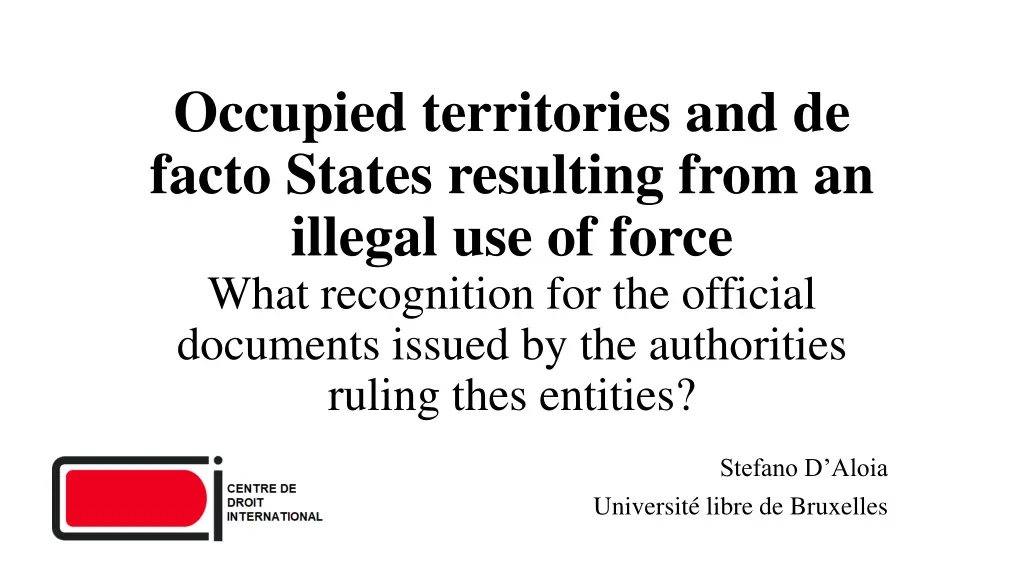 occupied territories and de facto states