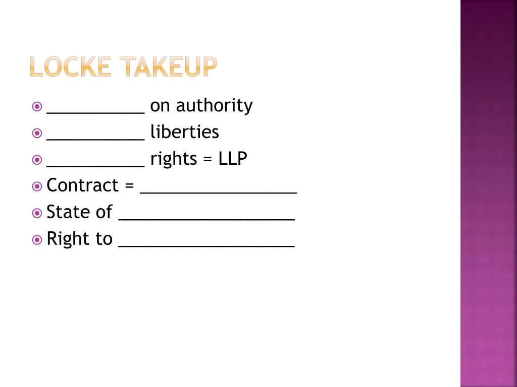 locke takeup