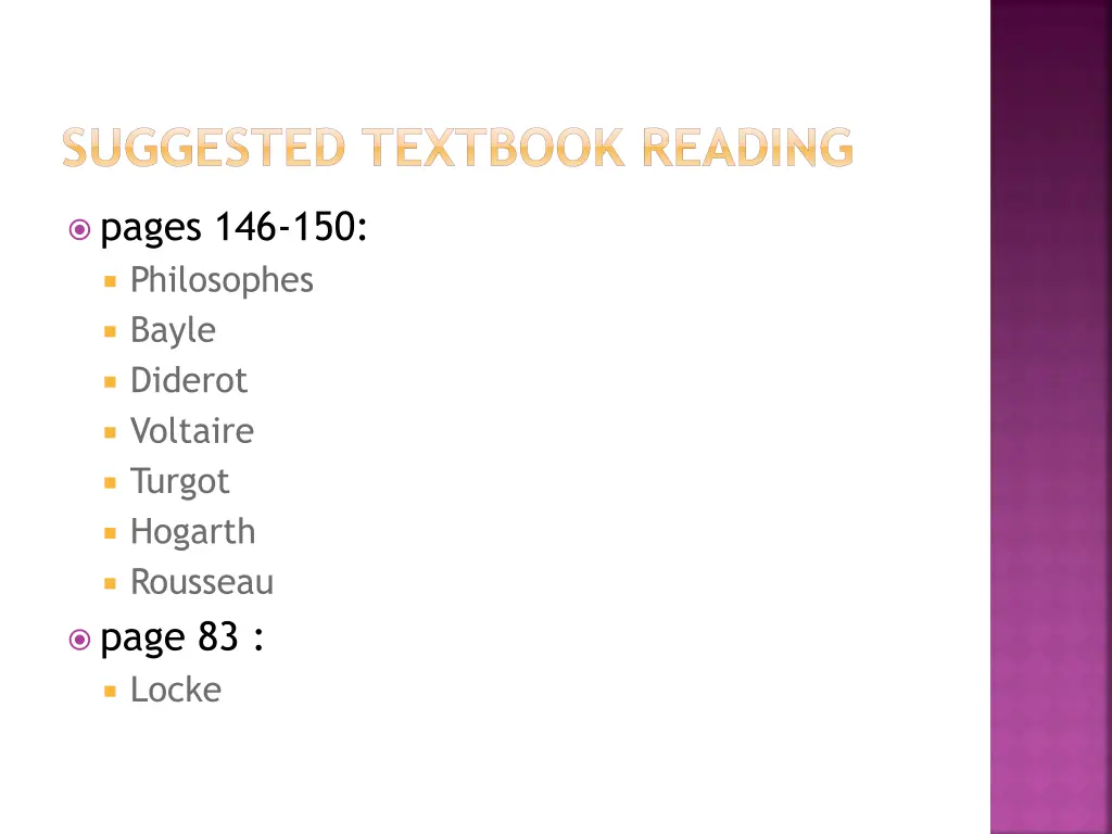 suggested textbook reading