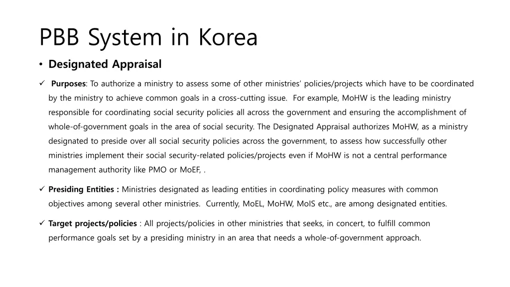 pbb system in korea designated appraisal