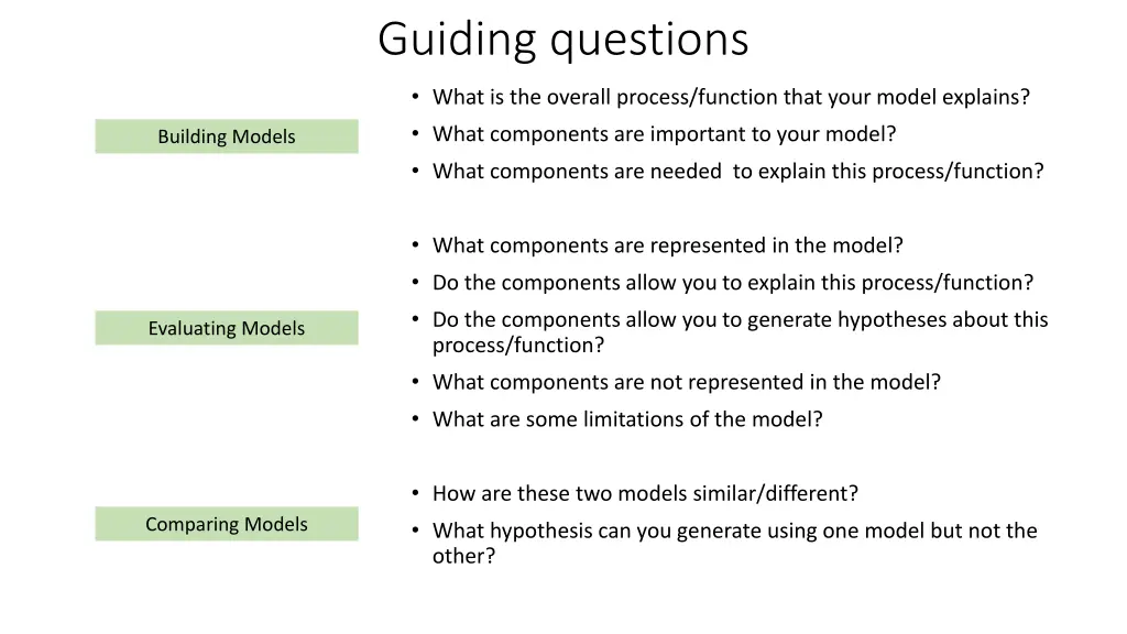 guiding questions