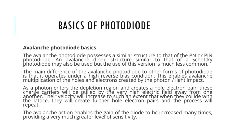 basics of photodiode