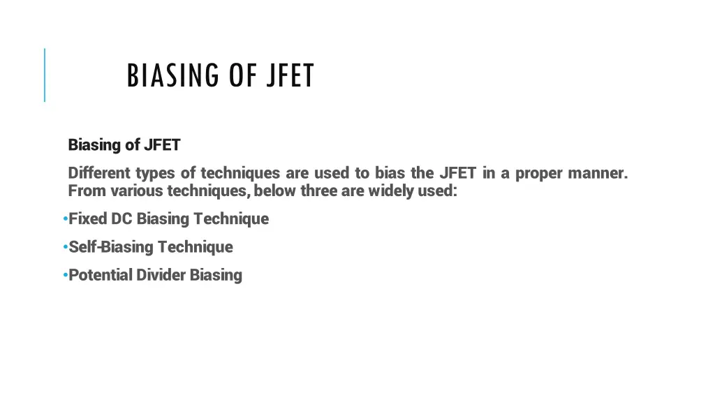 biasing of jfet