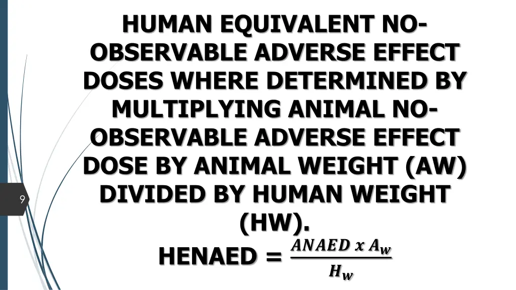 human equivalent no observable adverse effect
