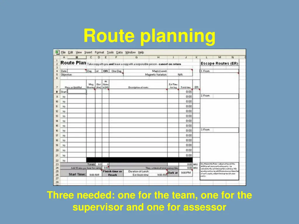 route planning