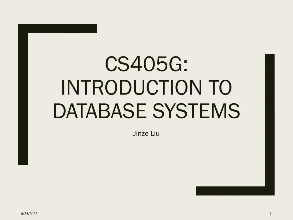 cs405g introduction to database systems