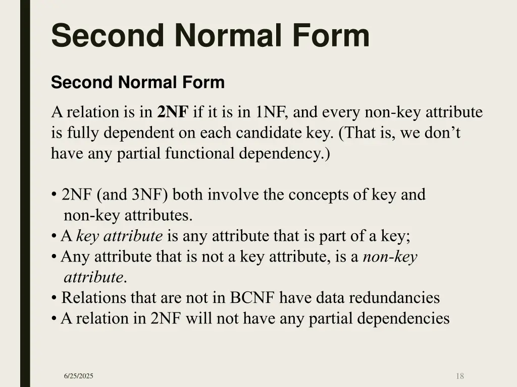 second normal form
