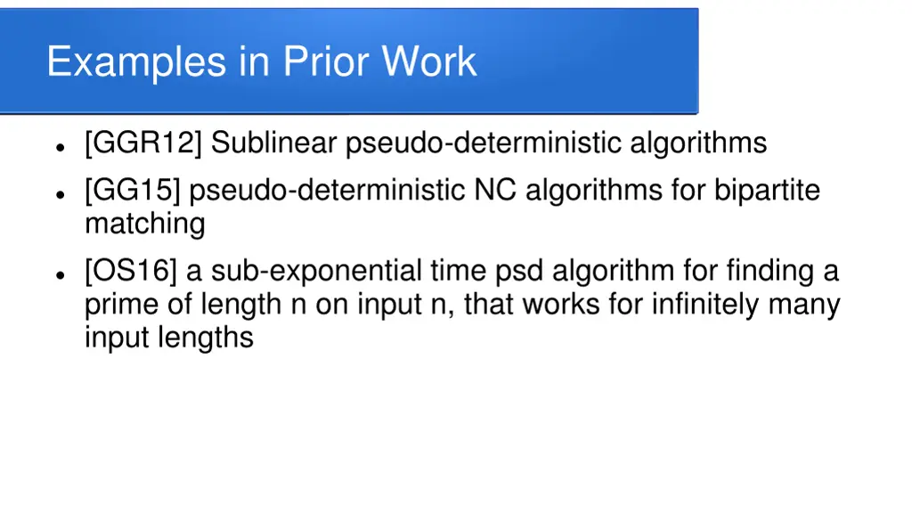 examples in prior work