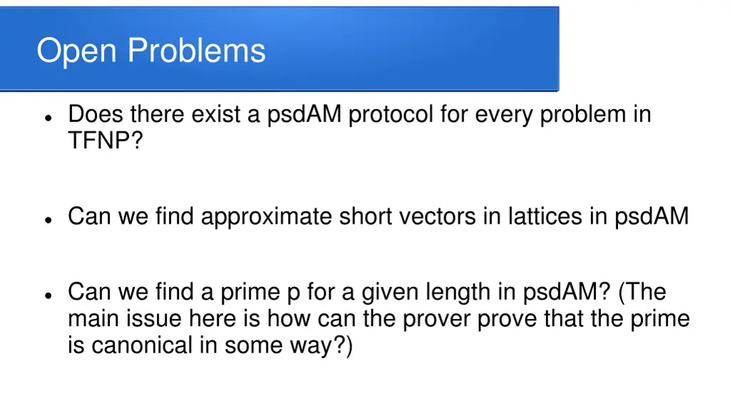 open problems