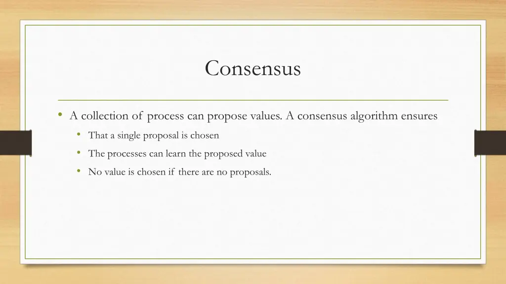 consensus