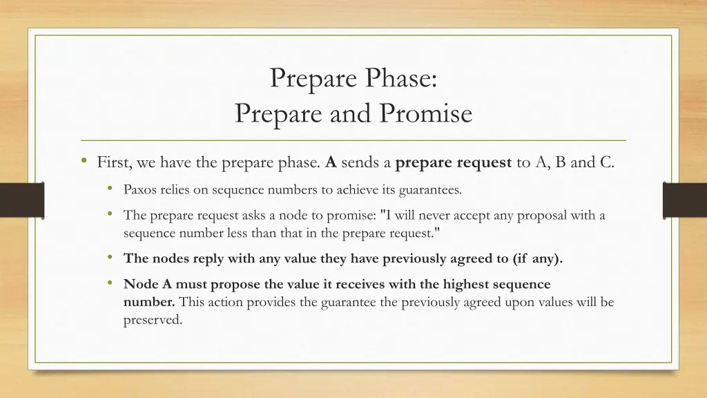 prepare phase prepare and promise