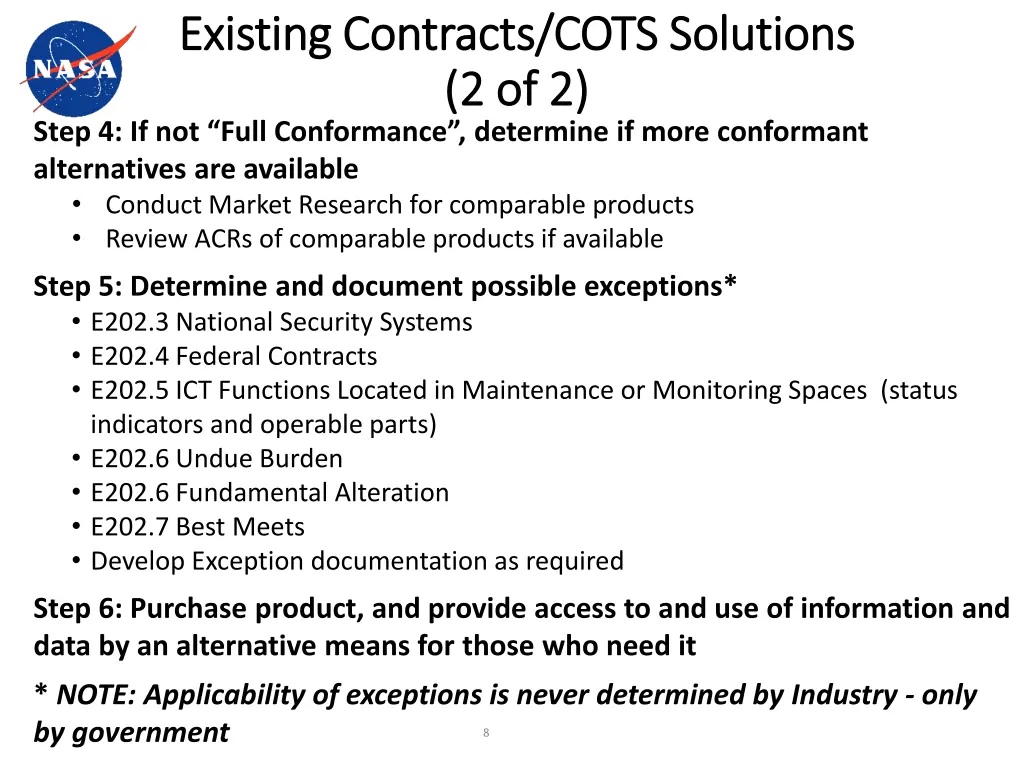 existing contracts cots existing contracts cots