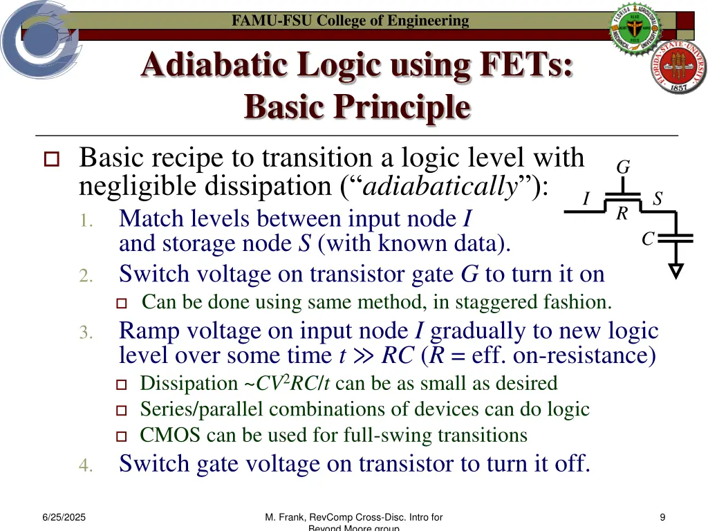 famu fsu college of engineering adiabatic logic
