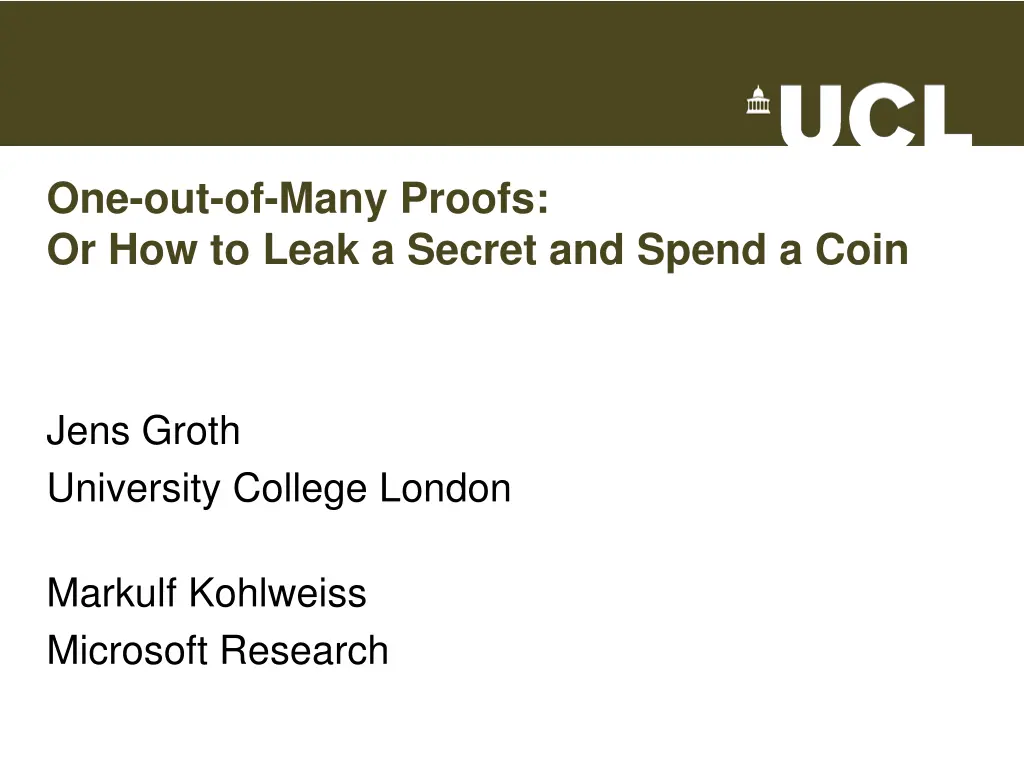 one out of many proofs or how to leak a secret