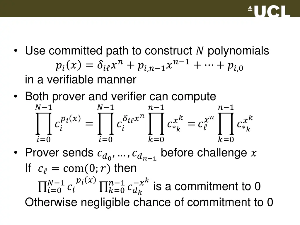 use committed path to construct polynomials