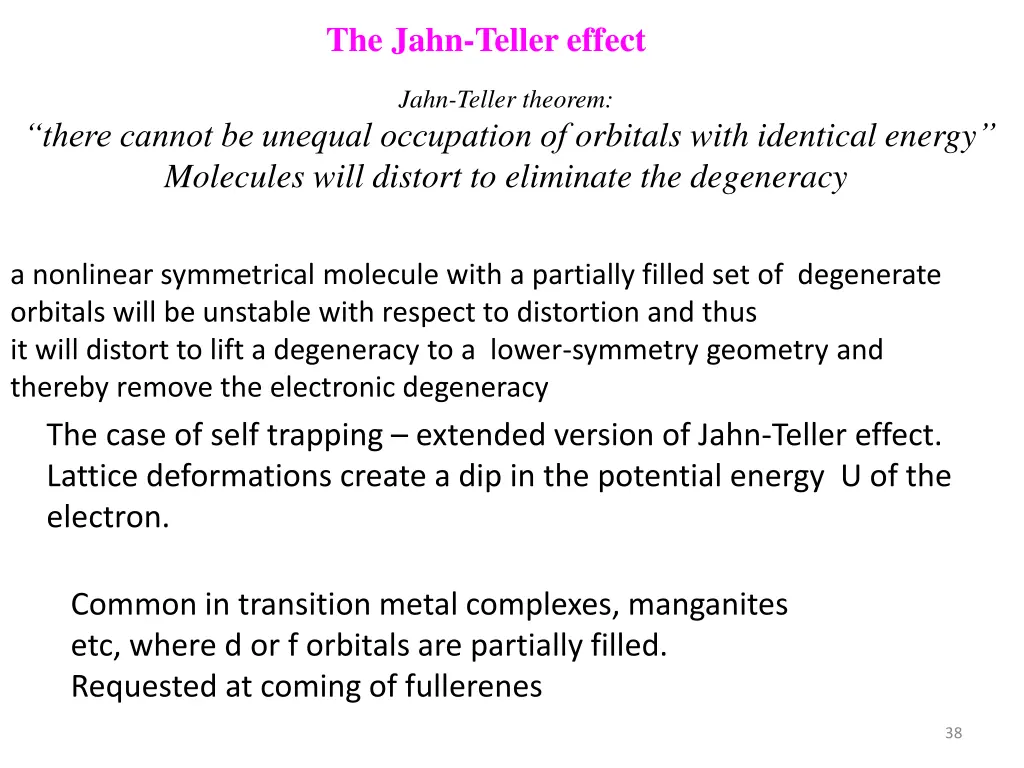 the jahn teller effect