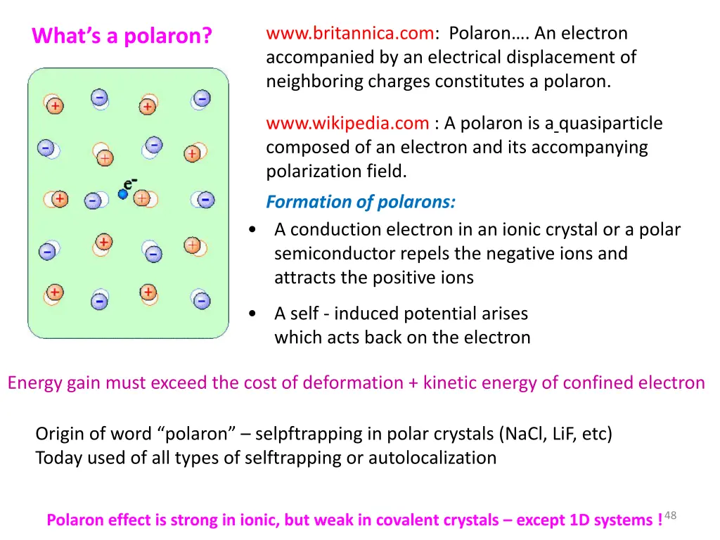 www britannica com polaron an electron