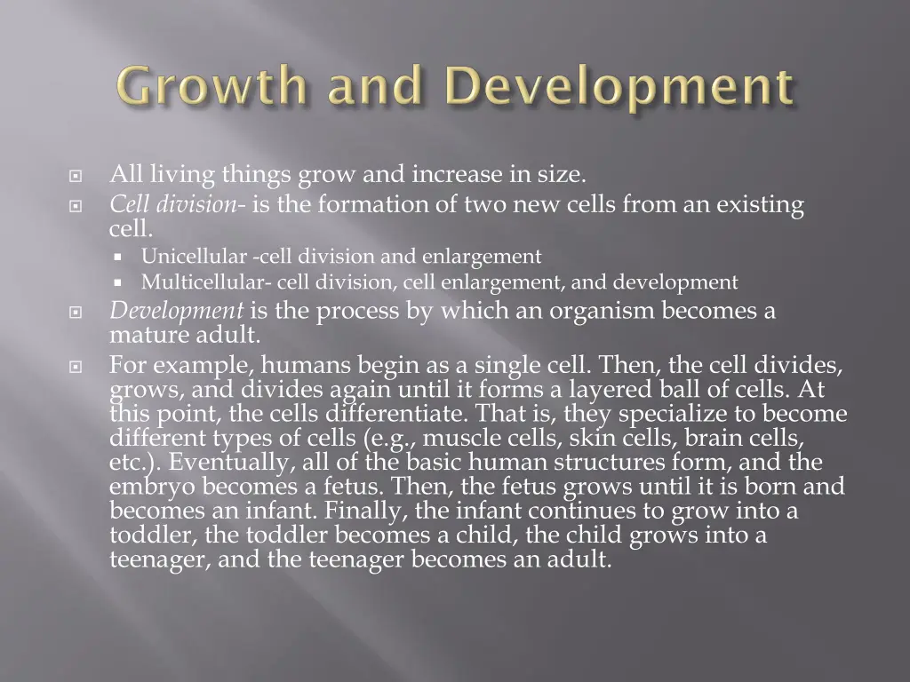 all living things grow and increase in size cell
