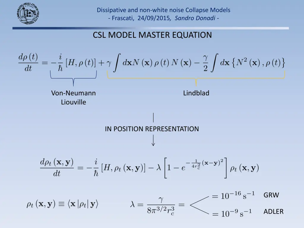 dissipative and non white noise collapse models 4