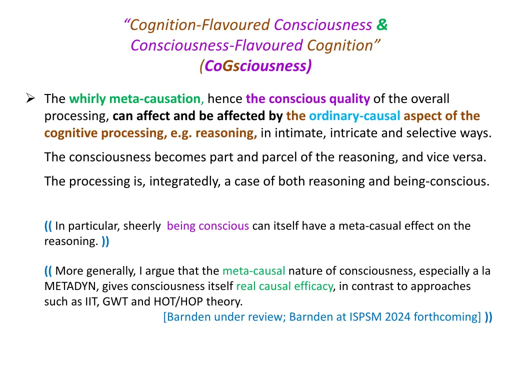 cognition flavoured consciousness consciousness