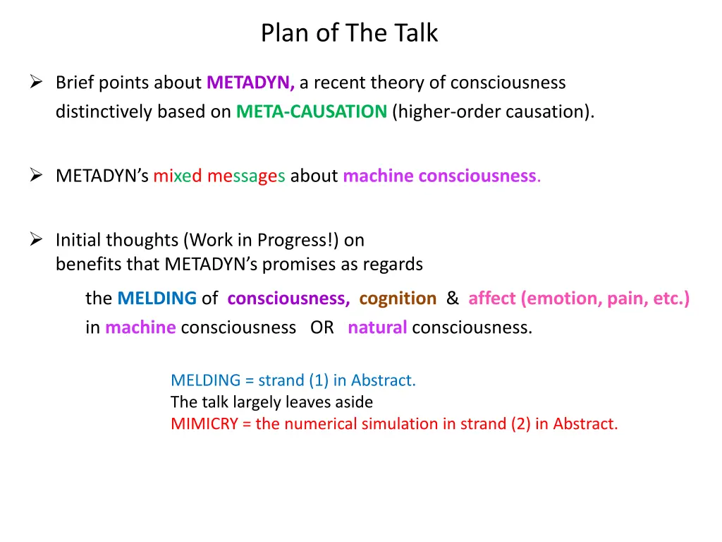 plan of the talk