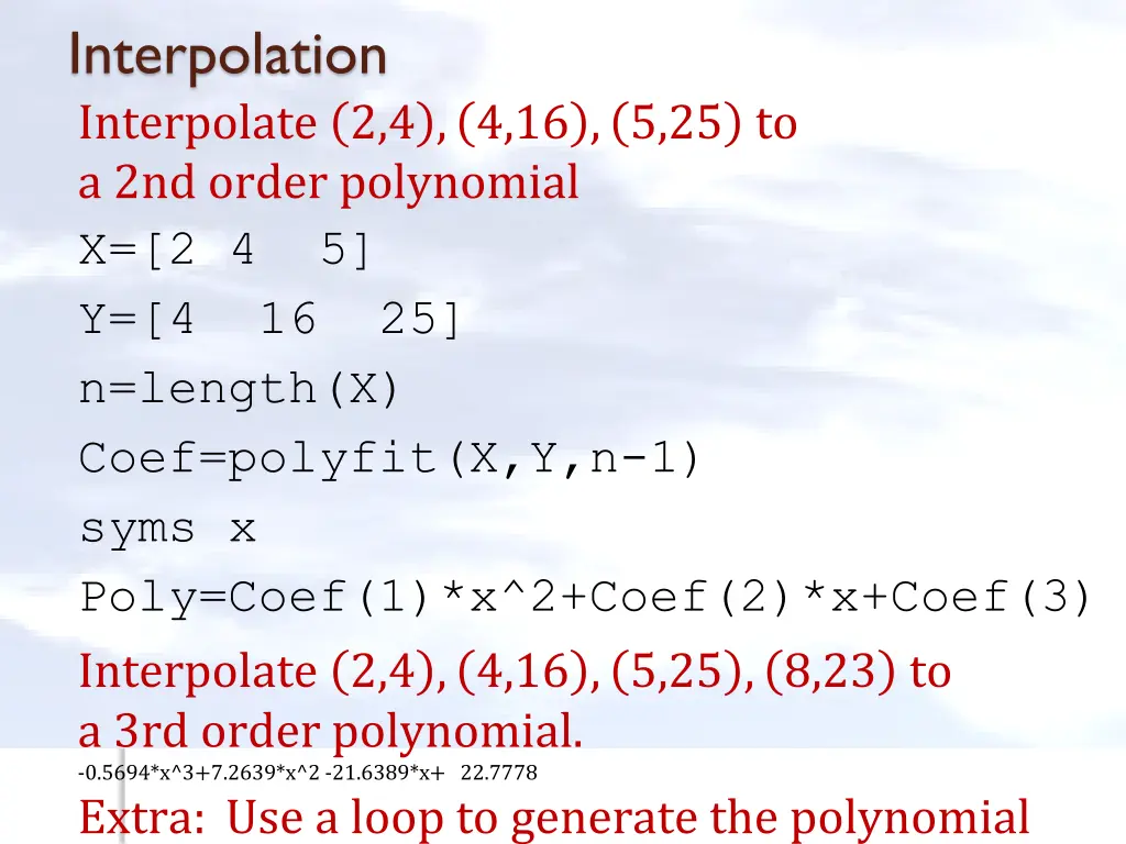 interpolation interpolate