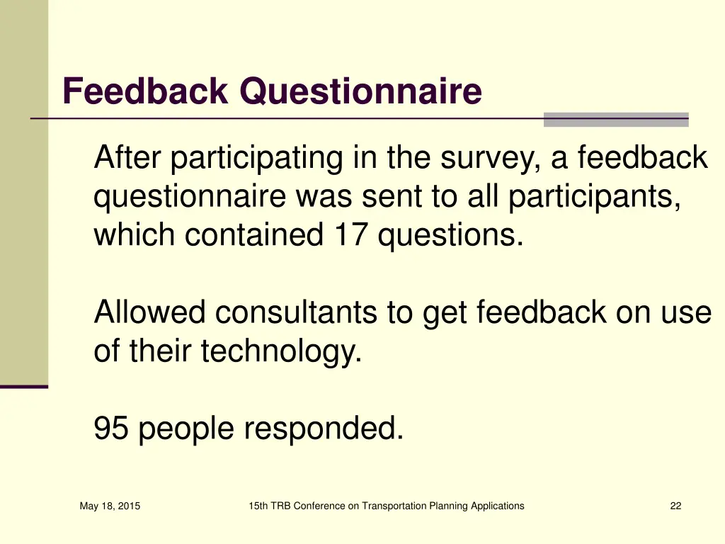 feedback questionnaire