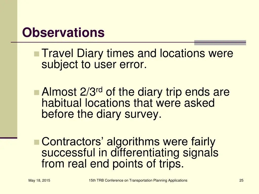 observations