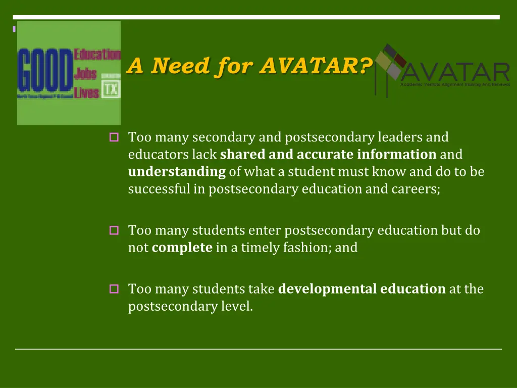 a need for avatar