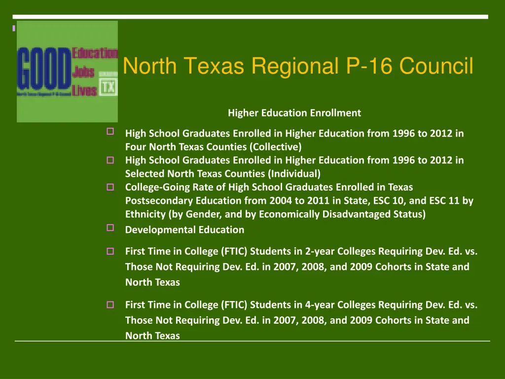 north texas regional p 16 council 12