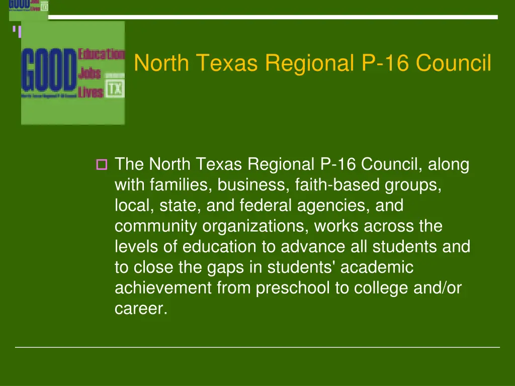 north texas regional p 16 council 2