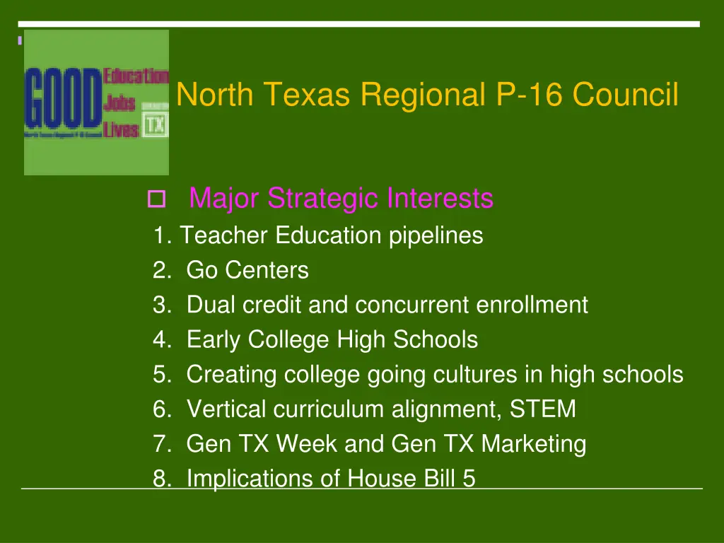 north texas regional p 16 council 7