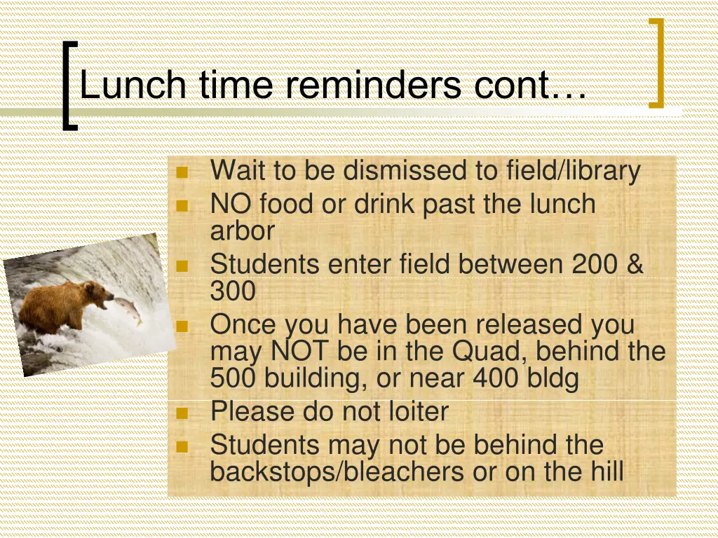 lunch time reminders cont