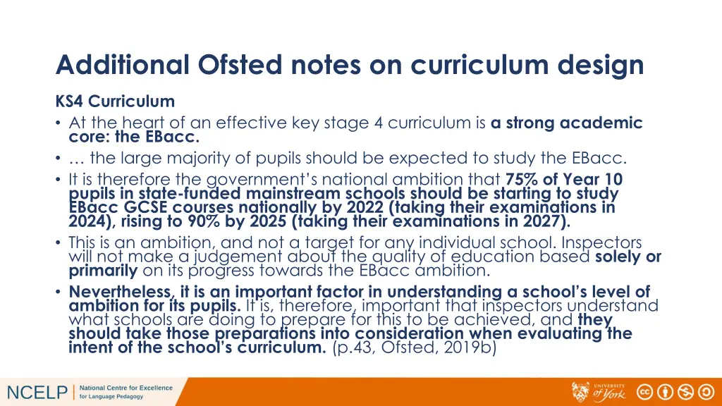 additional ofsted notes on curriculum design