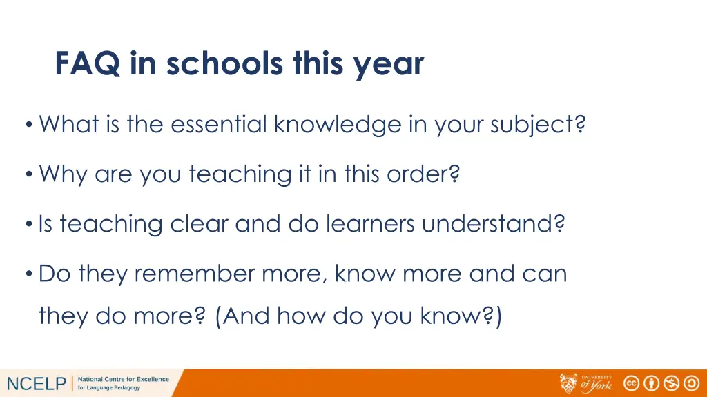faq in schools this year