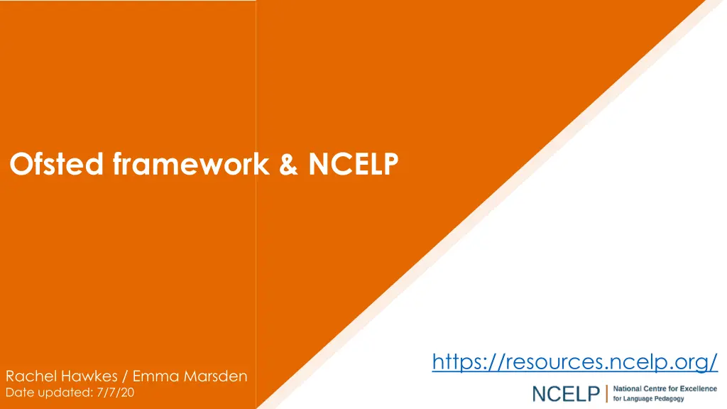 ofsted framework ncelp