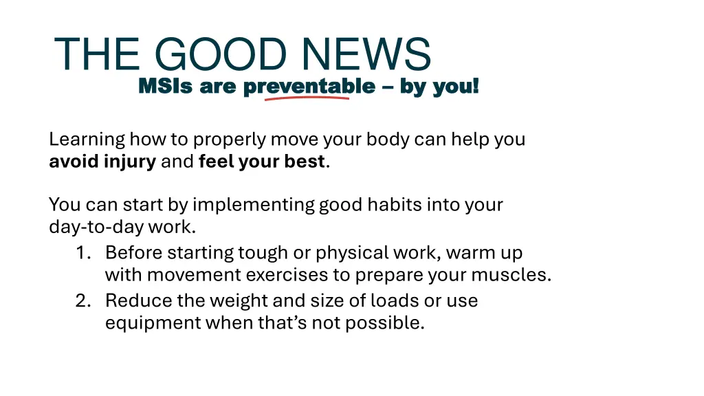 the good news msis are preventable msis