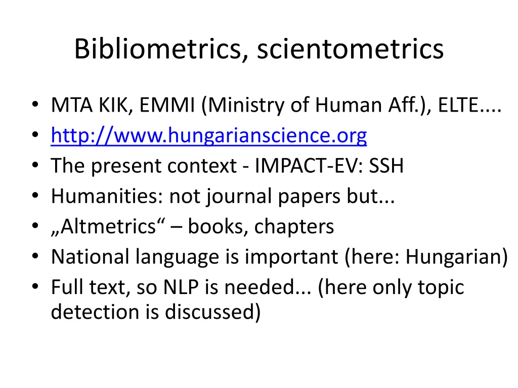 bibliometrics scientometrics