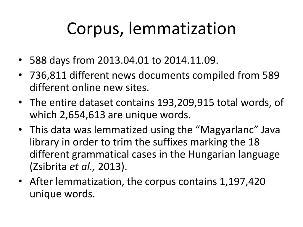 corpus lemmatization