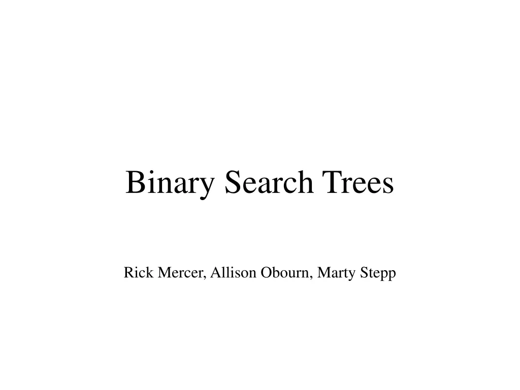 binary search trees