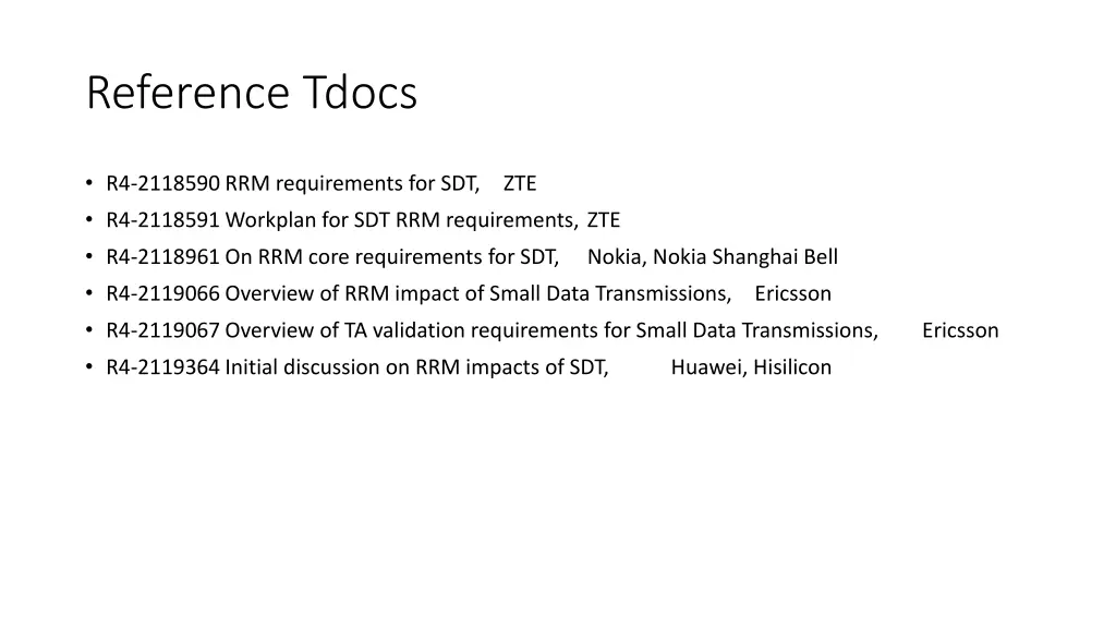 reference tdocs