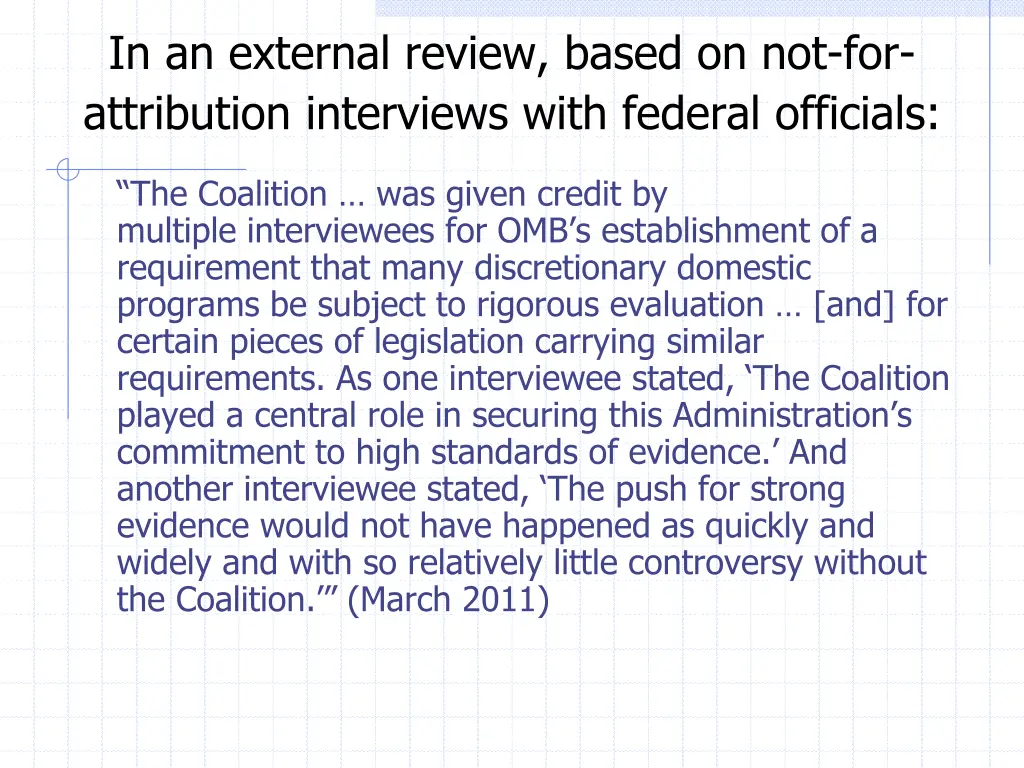 in an external review based