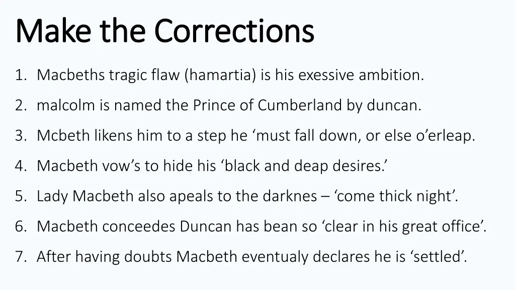 make the corrections make the corrections 1