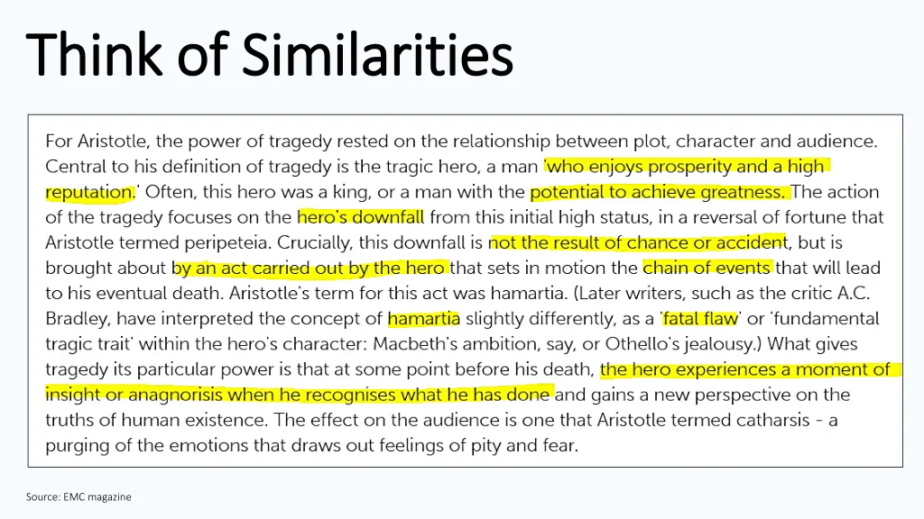 think of similarities think of similarities