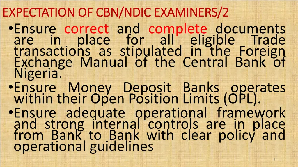 expectation of cbn ndic examiners 2 expectation