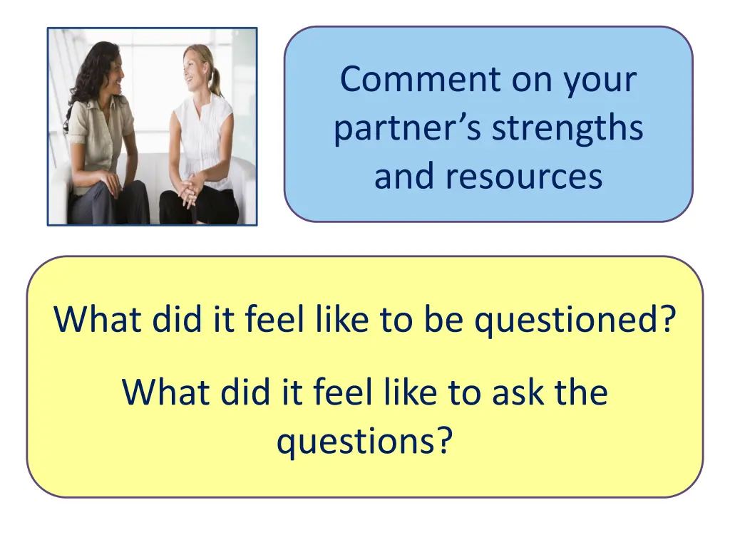 comment on your partner s strengths and resources