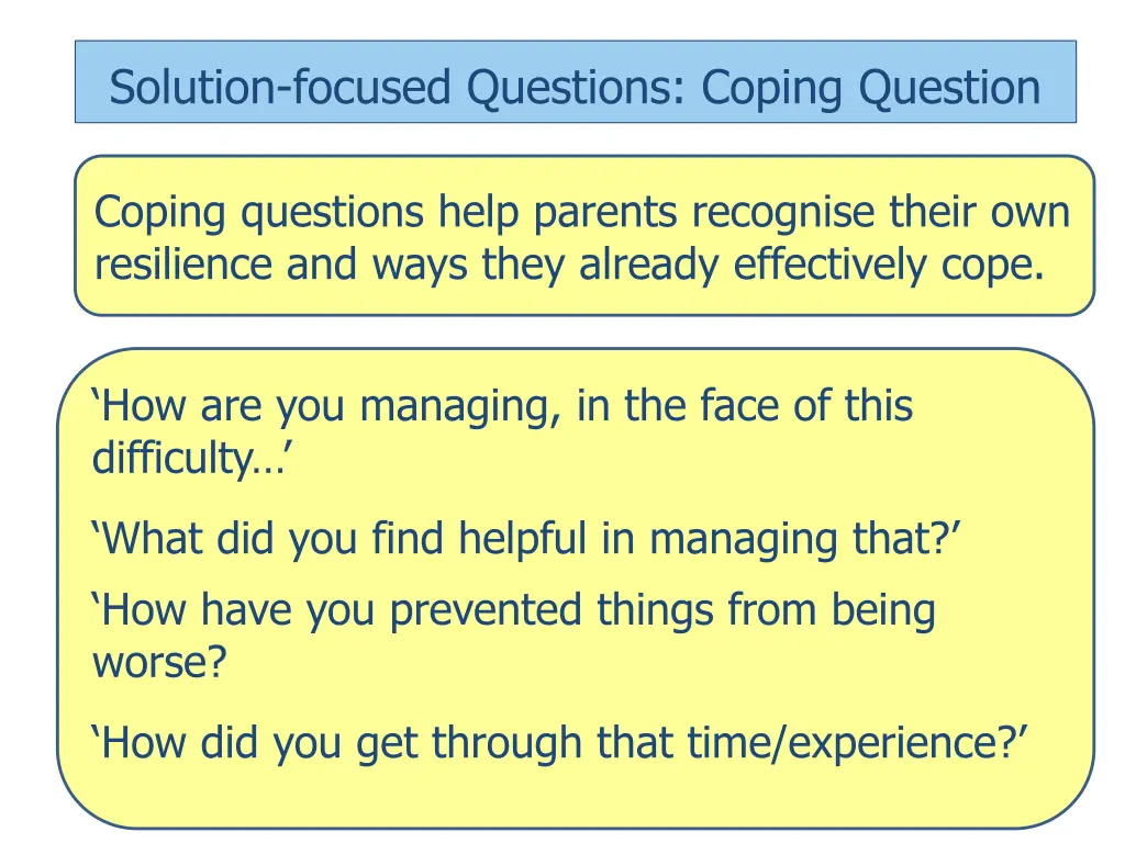 solution focused questions coping question