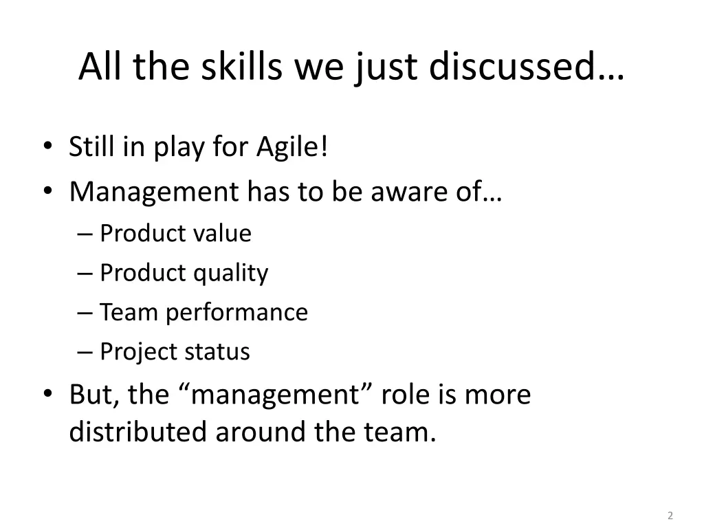 all the skills we just discussed