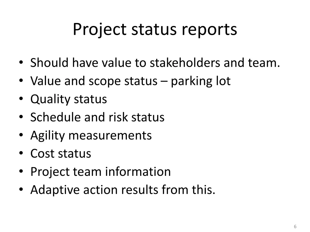 project status reports